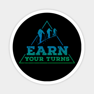 Earn Your Turns (blue) Magnet